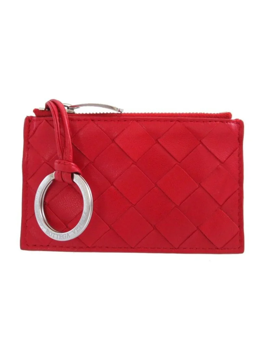 Bottega Veneta Maxi Intrecciato Leather Red Coin Case